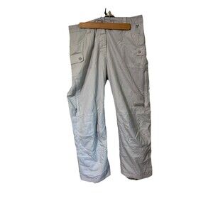 Black Dot Womens Waterproof Outerwear Pants Large Nylon Light Gray 055803